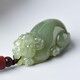 殘仙天然和田玉貔貅手把件立體皮丘吊墜男女綠瑞獸青玉佩項(xiàng)