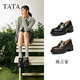 他她（TATA）預(yù)言家粗跟樂福鞋厚底女鞋2025秋季新款一腳蹬JK鞋小皮鞋7GZ21AA5 黑色 38