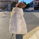 棉致韓系溫柔短款加厚棉服女新款寬松冬季棉衣外套女面包服羽棉襖絨服 2305米白色【高品質(zhì)55】 L 120-140斤