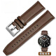 適用華為GT/GT2真皮手表帶GT3原裝款watch各系列智能男女表帶20m 深棕色-銀扣 GT2/GT3(46表盤(pán)22mm)