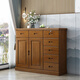 斧尊中式實(shí)木儲物柜收納五斗柜帶鎖抽屜客廳進(jìn)門(mén)口家用大容量臥室靠墻 二門(mén)七斗【胡桃色】120*40*100 上門(mén)安裝