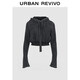UR2025春季新款女裝休閑街頭風(fēng)連帽抽繩短款衛衣UYV450036