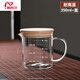第吉爾胖東來(lái)同款耐高溫玻璃量杯刻度杯子加厚廚房烘焙量杯家用微波爐 小號#350ml【帶刻度+竹蓋】
