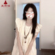 夏雨瑤小飛袖連衣裙女2025夏季新款小個(gè)子溫柔風(fēng)寬松顯瘦仙女甜美短裙子 【白色/偏杏色】 【甜美學(xué)院風(fēng)/氛圍感/超仙】 M 【建議90-110斤】