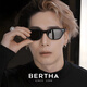 Bertha王嘉爾同款墨鏡男防曬GM貓眼女太陽鏡高級(jí)感新款防紫外線A款 黑框 黑灰鏡片