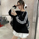 妙奕嘉衛衣女士外套春秋款春季衣服女裝2025新款學(xué)生韓版寬松百搭慵懶風(fēng) 蝴蝶結三條杠衛衣 M