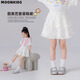 moonkids女童蛋糕裙2025夏季純棉裙子女孩芭蕾公主短裙兒童半身裙夏裝新款 4473白色蛋糕裙 150 cm