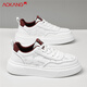 奧康男鞋小白鞋男2026冬季新款潮流百搭情侶鞋厚底運動(dòng)休閑板鞋男 白紅 41