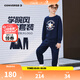 Converse匡威童裝男童套裝2025秋季新款中大童衛衣長(cháng)褲兩件套休閑運動(dòng)穿搭 藏青藍 140 /68 【建議身高128-140cm】
