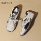 DAPHNE達芙妮板鞋女復古運動(dòng)鞋韓版百搭系帶休閑鞋復古德訓鞋2025秋季新款 灰色 37 (235mm)