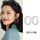 伊燦復(fù)古港風(fēng)極簡素圈耳環(huán)女輕奢獨特高級感耳圈2025新款爆款小眾耳飾 極簡素圈耳環(huán)銀色