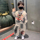 酷樂羊哪吒衣服男童春裝套裝2025新款寶寶痞帥時(shí)髦潮流兒童裝衛(wèi)衣春秋款 卡其色 140