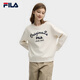 FILA 斐樂官方女子套頭衛(wèi)衣2025春新款休閑刺繡寬松針織長袖上衣 云菇白-WT M （165/84A/M）