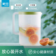 茶花冷水杯大容量家用塑料耐高溫果汁涼白開(kāi)茶杯涼杯涼水壺 【2.2L】?jì)?yōu)樂(lè )涼水壺L透明綠