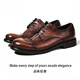 FEEKEKE品牌輕奢男鞋英倫皮鞋男士商務(wù)休閑日系大頭皮鞋復古真皮新郎鞋 咖啡棕 40