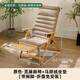 竹庭藤編竹躺椅折疊午休可坐可躺戶(hù)外老人專(zhuān)用藤椅結實(shí)耐用陽(yáng)臺休閑椅 原色覓藤擱腳躺椅+馬蹄絨坐墊