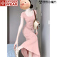 SNYDER WEAR粉色連衣裙女2025夏季新款修身包臀連衣裙長裙夏日絕美小個(gè)子長裙 粉色 S 建議75-90斤