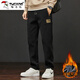 啄木鳥(niǎo)休閑褲男秋冬款時(shí)尚百搭加絨直筒褲男顯瘦寬松褲子秋冬男休閑長(cháng)褲 261黑色加絨 XL 建議120-150斤