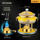 CZGY琺瑯彩一人一鍋小火鍋充氣瓦斯爐家用小型酒精爐戶(hù)外單人自助鍋具 黃色海浪款-八代爐芯 17cm