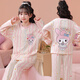 雅點(diǎn)諾2025新款兒童睡衣女童純棉長(cháng)袖薄款套裝春秋中大童女孩卡通家居服 長(cháng)袖套G8840#條紋美樂(lè )蒂 150 （16碼身高140-150cm）