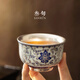 叁旬青花鎏銀主人杯茶杯個(gè)人專(zhuān)用品茗杯高檔喝茶杯子家用陶瓷單杯茶具 青花纏枝蓮_鎏銀主人杯(壓手杯)