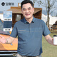 寶財羊爸爸短袖t恤男夏裝冰絲條紋polo半袖衫中老年人上衣服父親節禮物