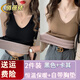 俏蓓依新款加絨加厚保暖背心女帶胸墊內搭雙層打底衫保暖內衣秋冬上衣 【2件裝】黑色+卡其 均碼【80-130斤】