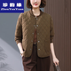 珍韻緣棉衣棉服女秋冬季菱格夾棉輕薄小棉襖2024新款裝短款女士外套 卡其 輕薄夾棉 4XL 建議160-175斤