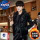 NASA BASE 運動(dòng)套裝男冬季加絨加厚金絲絨三件套男裝運動(dòng)服跑步服健身服 黑色 L