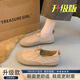 百分引力孕婦豆豆鞋女2025春夏季新款女鞋一腳蹬軟底媽媽鞋防滑老北京布鞋 杏色[升級款] 39
