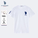U.S. POLO ASSN.短袖t恤男夏季純棉小白T圓領(lǐng)寬松短袖男士打底衫 純白色 XL