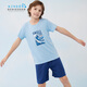 SCHIESSER KINDER兒童童裝男童莫代爾【夏日海洋系列】短袖短褲家居套裝EB/24392H 淺藍 160