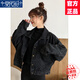 莫代爾短款牛仔外套女2025春秋季新款初高中學(xué)生寬松百搭時(shí)尚夾克上衣 黑色 M 100-115斤