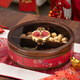 花語(yǔ)四季結婚輕奢實(shí)木干果盤(pán)家用糖果盒客廳茶幾堅果收納盒分格瓜子茶盤(pán) 柿柿如意4格干果盒