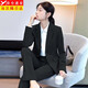 小西裝女春夏季長袖職業(yè)裝套裝商務(wù)正裝面試上班教師銷售工作服女 黑色女【西裝外套+褲子+白襯衣】 3XL 碼【約125-134斤穿】