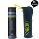 膳魔師（THERMOS）新款限量保溫杯FFX-901/751大容量戶(hù)外登山水壺 長(cháng)效保溫 磨砂黑帶杯套 900ml