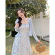 唐菓蜜碎花吊帶連衣裙女2025春夏新款女裝法式甜美初戀海邊度假風(fēng)套裝裙 藍(lán)色開(kāi)衫+碎花吊帶裙 M