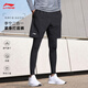 李寧（LI-NING）緊身褲男冬季跑步長(cháng)褲假兩件健身褲籃球足球保暖打底速干高彈沖浪 黑色假兩件-高彈/速干/保暖 2XL
