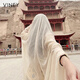 VINEY披肩女2025新款絲巾民族風(fēng)大西北新疆旅游穿搭防曬頭巾薄款棉麻 米色-高端禮盒裝