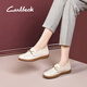 Carl Beck品牌軟底樂福鞋女媽媽鞋2025春秋新款皮鞋一腳蹬平底鞋子護(hù)士單鞋 米白色 35