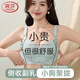 浪莎內(nèi)衣女小胸聚攏文胸顯大無鋼圈收副乳調(diào)整型上托胸罩 淺藍色36AB