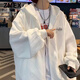 ZMEX黑色夾克男士學(xué)生潮牌開衫春秋季棒球上衣服夾克男款休閑外套秋裝 T403白色(常規(guī)) L 110-130斤