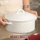 半物生活湯碗帶蓋大號陶瓷湯盆裝湯碗家用雙耳碗大容量盛湯大碗釉下彩湯鍋 巴洛克白色雙耳帶蓋湯碗