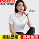 EAEOVNI短袖襯衫女職業(yè)裝夏季棉女士白色襯衣通勤面試銀行正裝氣質(zhì)工作服 純白色短袖【方.領(lǐng)】 38 【108-118斤】