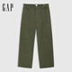 GAP男裝2025春季新款logo重磅斜紋棉伐木工長(cháng)褲寬松休閑褲720710 軍綠色 31 (170/82A) 亞洲尺碼