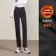逸陽(yáng)【斷碼特惠】直筒牛仔褲女冬季新款薄拉絨高腰顯瘦煙管法棍褲子 黑灰色 26