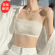 JERRIE MOCK無肩帶內(nèi)衣女夏季薄款無鋼圈防滑抹胸防走光收副乳裹胸文胸罩 米白 M （適合32/70ABC）