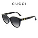 古馳（GUCCI）墨鏡時尚優(yōu)雅橢圓形貓眼漸變網(wǎng)紅款太陽眼鏡GG0631S 001 56 