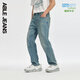 ABLE JEANS【直筒滑板褲】春夏新款休閑直筒寬松水洗牛仔褲男士 【酷爽】淺黃泥藍 32 /32(建議150-160斤)