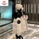 范哲狼工裝短款羽絨服女2025新款小個(gè)子白鴨絨面包服加厚保暖撞色外套冬 白色 S 80-125斤